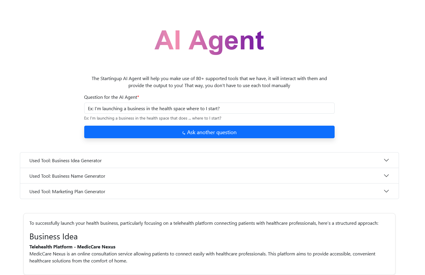 Screenshot of Startingup.ai